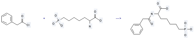 DL-2-Amino-7-phosphonoheptanoic acid can be used to produce 2-phenylacetylamino-7-phosphono-heptanoic acid